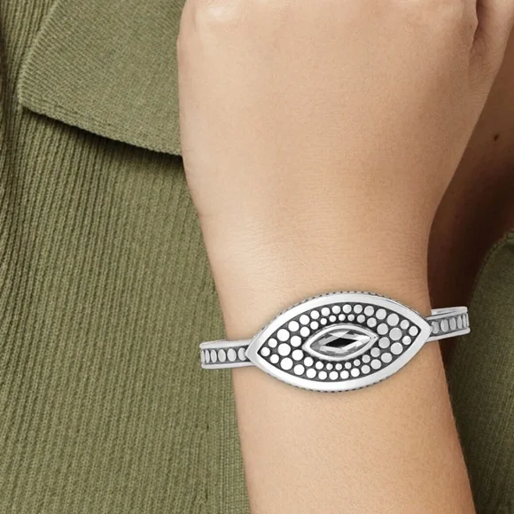 NWT Brighton Pebble Disc Marquise Cuff Bracelet - Picture 4 of 7